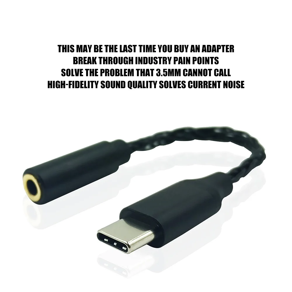 FDBRO Type c To 3 5mm Audio Adapter Digital Audio Patch Cord Global ADC Decoding Chip Type c Jack Headphone Cable