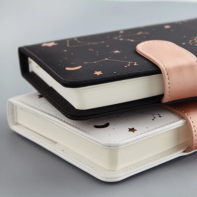 

Notebook Agenda Planner Starry Sky Pattern A6 Small Diary Fullyear Planner Undated Daily&Monthly Plan Soft Leather 288 Pages