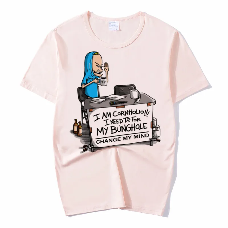 P1632D-pink Beavis and Butthead/футболки для маленьких мальчиков и девочек детская летняя забавная футболка с героями мультфильмов детский Топ Harajuku, одежда для малышей - Цвет: P1632D-pink