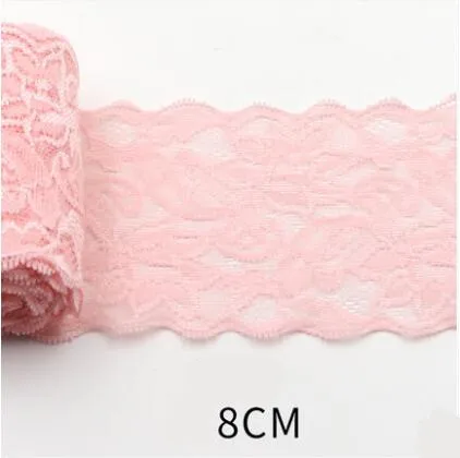 Flesh Pink 8 см спандекс кружево эластичное пошивное ремесло лента эластичная кружевная бейка африканская кружевная ткань вязаный материал DIY аксессуары для одежды - Цвет: Flesh Pink