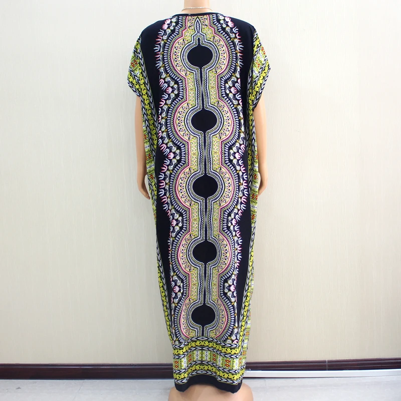 Dashikiage Африканский Дашики тройной узор печатных Розовый Чистый хлопок элегантное женское платье