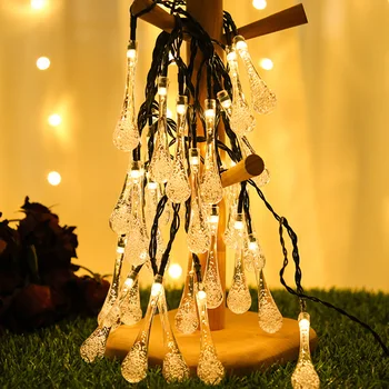 

Solar Powered Garden Lights 6M 30LED Solar Bulb Light String Droplet Bulbs Fairy String Light For Outdoor Garden Decoration