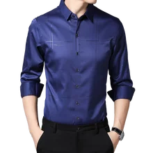 BROWON Men Shirt Dress Long Sleeve Casual Full Turn-down Collar Regular Print Fall Shirts Men Clothing 2020 Korean Shirt
