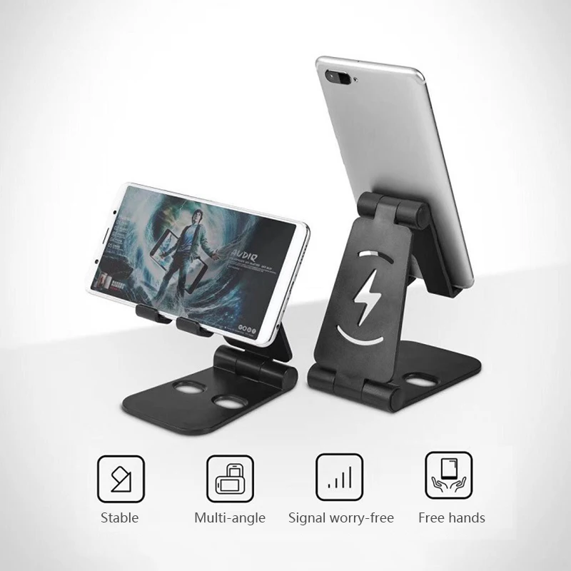 2022 Universal Lazy Double Adjustable Charging Base Desktop Tablet Stand For Phone Up To 8 Inches Foldable Phone Holder car dashboard phone holder