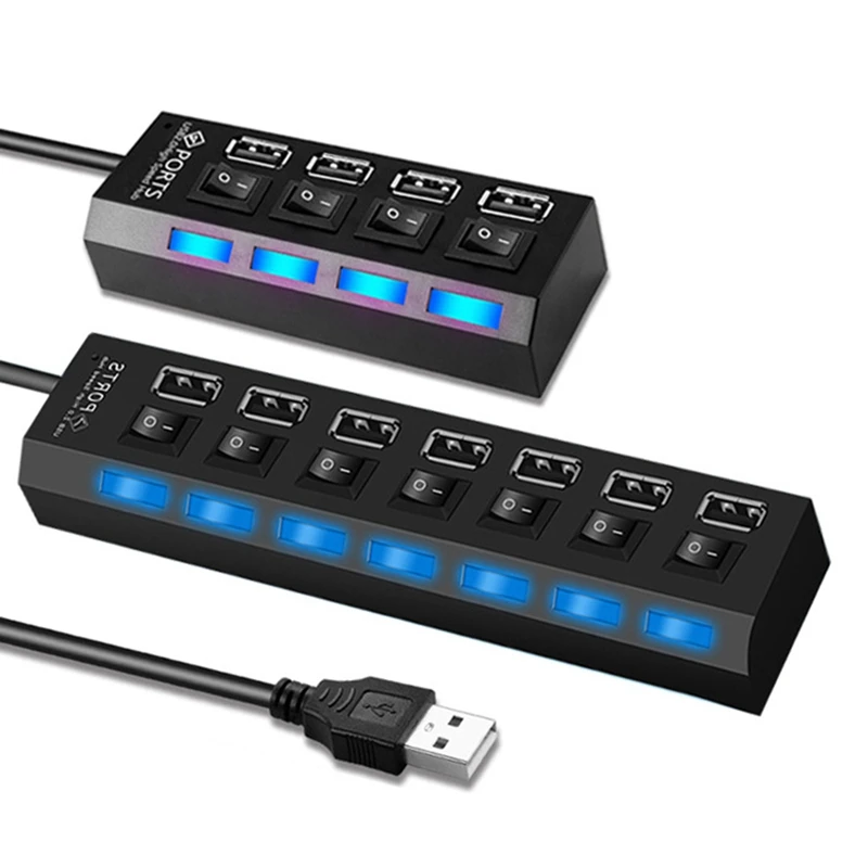 New 4/7 Ports USB HUB 2.0 3.0 High Speed USB Splitter Expander Multi-Port Independent Switch for PC Laptop Windows New 4/7 Ports USB HUB 2.0 3.0 High Speed USB Splitter Expander Multi-Port Independent Switch for PC Laptop Windows