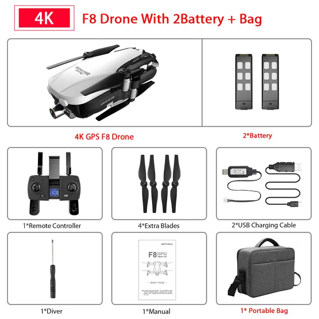 F8 gps Дрон Профессиональный 4K камера с двухосевой анти-встряхивание самостабилизирующийся Gimbal RC бесщеточный вертолет Квадрокоптер VS ZENK1 - Цвет: 4K With Case 2B