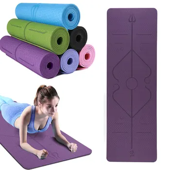 

TPE Fitness Yoga Mat Anti-slip Sports Women Gym Pads with Position Line 6mm For Beginner Environmental Fitness Gymnastics XA321D