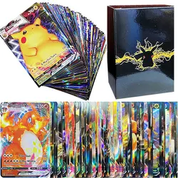 Pantalla de cartas Pokemon versión francesa, juego de cartas brillantes GX EX MEGA VMAX, colección de batalla, comercio, juguetes para niños, regalos de cartas
