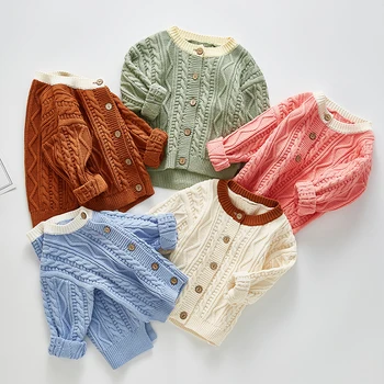 

Korean Japan Style 0-3 Yrs Kids Clothes Spring Baby Knitted Sweater Coat Boys Girls Solid Cardigan Sweater Handmade Baby Clothes