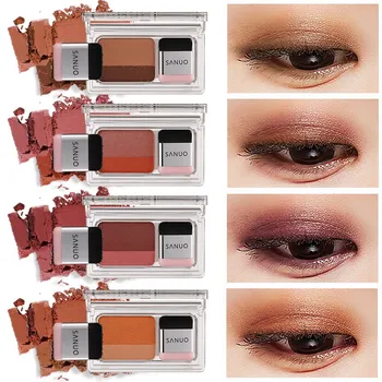 

Double Color / Lazy Long-lasting Waterproof Easy To Wear Double Layer Shadow Eyeshadow Makeup Palette Portable Glitter Eyeshad