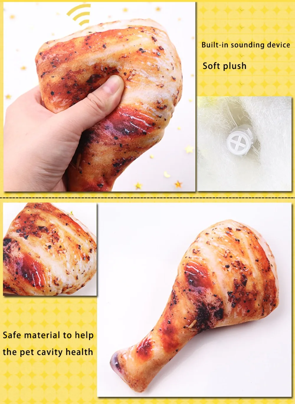 Vegetables 5 Chew Play Toys Pet Squeaky Puppy Chew Squeaker Quack Sound Doll Toy Creative Simulation Donut Pet Supplies Dog Toys