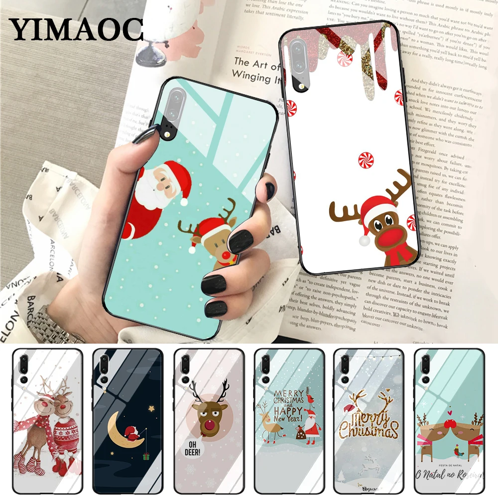 YIMAOC мультфильм merry Рождественская стеклянная ваза чехол для Huawei P10 Lite P20 Pro P30 P Smart