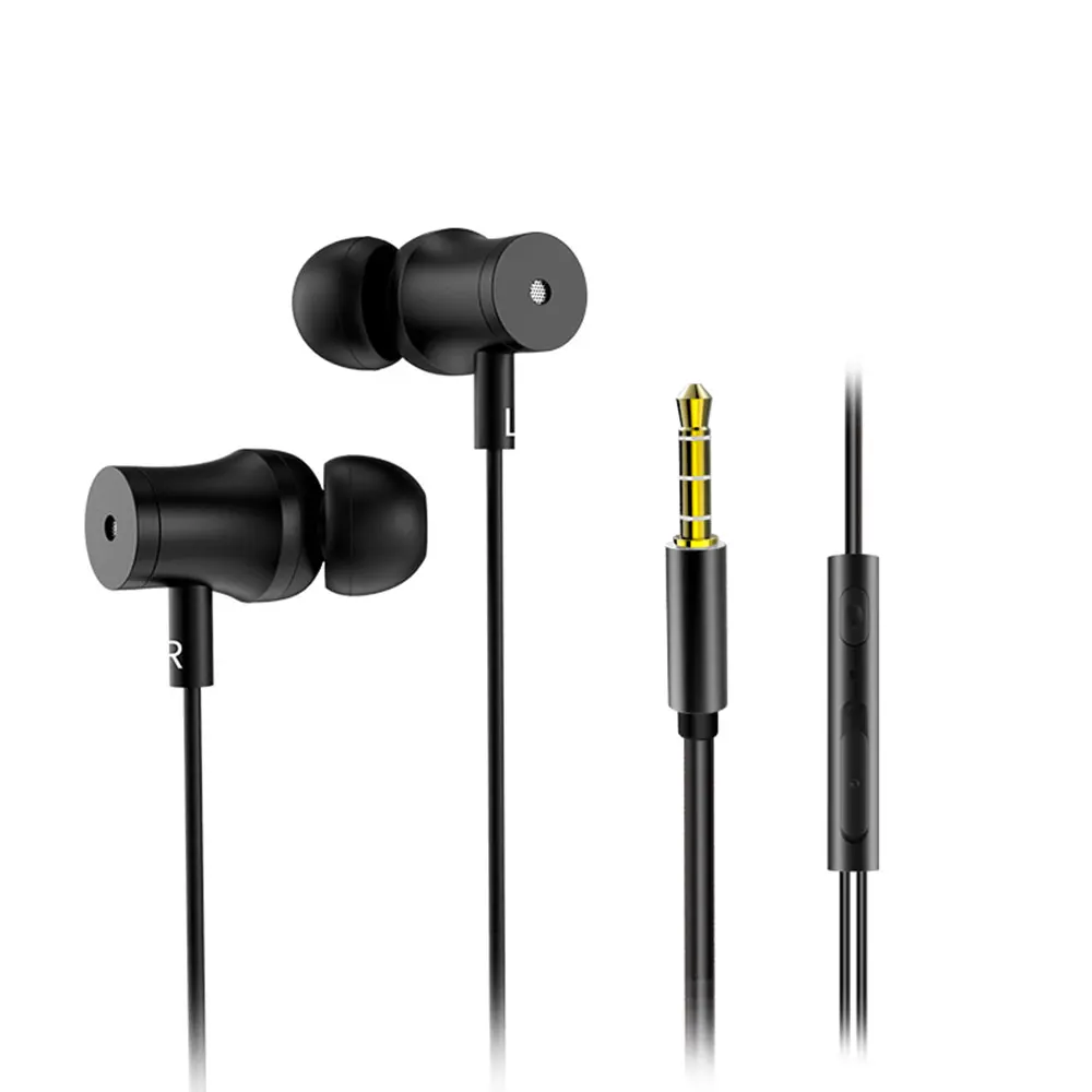 Wired Earphone HIFI 4D Stereo Suround Sound 3.5mm Plug Earbuds Metal Wire Headset Volume Control Heavy Bass Headphones | Электроника