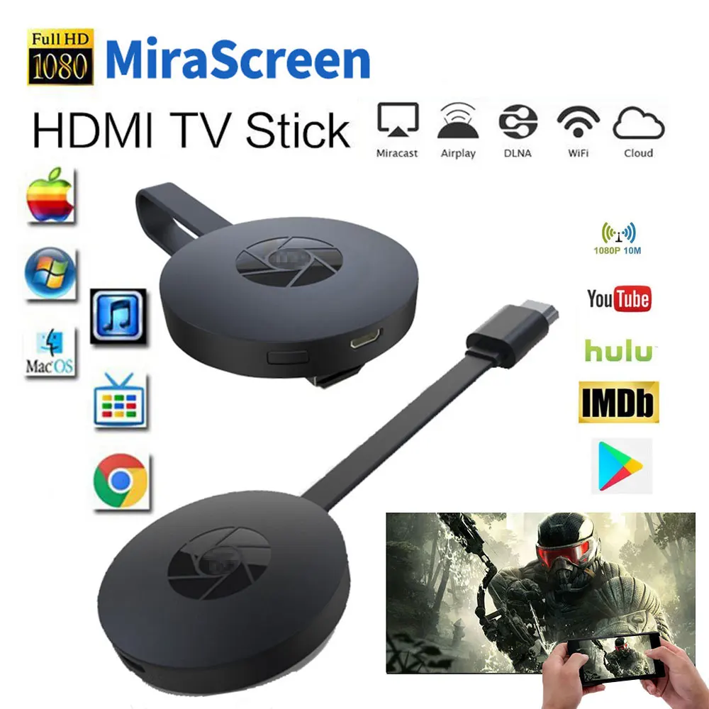Miracast Android TV Stick MiraScreen WiFi ключ Dongle приемник 1080P дисплей DLNA Airplay Media Streamer