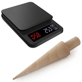 

1pcs 3000G / 0.1G Accuracy Digital Scale with Timer & 3Pcs Wooden Decorating Roller Home Kitchen Tool Baking Craft