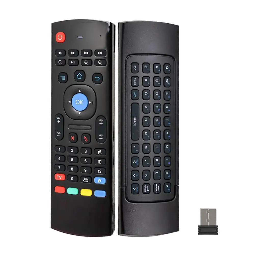 Calvas New Backlit MX3 2.4G Air Mouse Wireless Qwerty Keyboard IR Learning Remote Controller hot