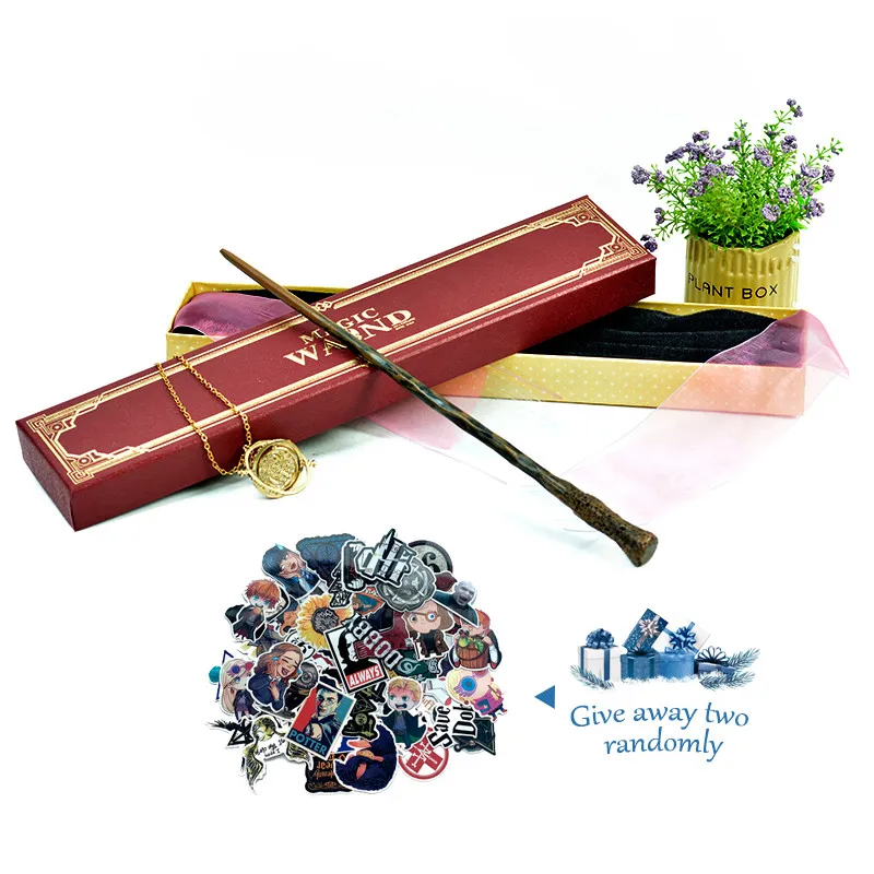 Rohn 16 Kinds Metal Core Magic Wands Potter Cosplay Lord Voldemort Luna Snape Hermione Magic Wand with Two Stickers Gift Box Package - Цвет: Rohn