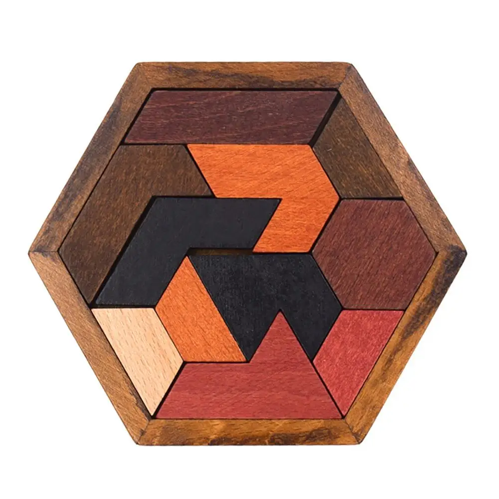 Детская деревянная головоломка Tangram, игрушечная доска, детская головоломка Tangram геометрической формы, игра-головоломка, развивающая игрушка