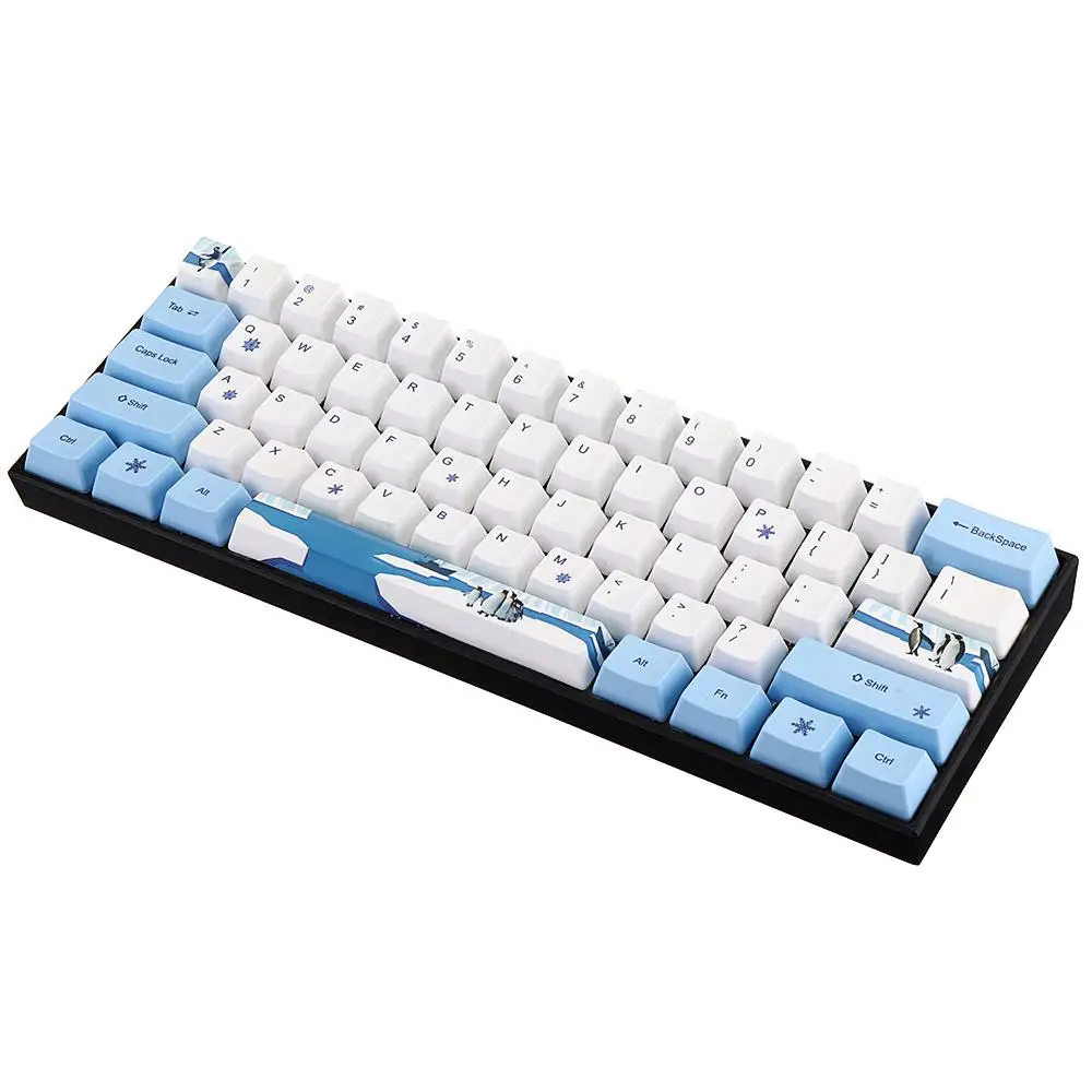 Клавиатура с пингвином PBT сублимация OEM профиль клавиатура для GK61 GK64 Механическая