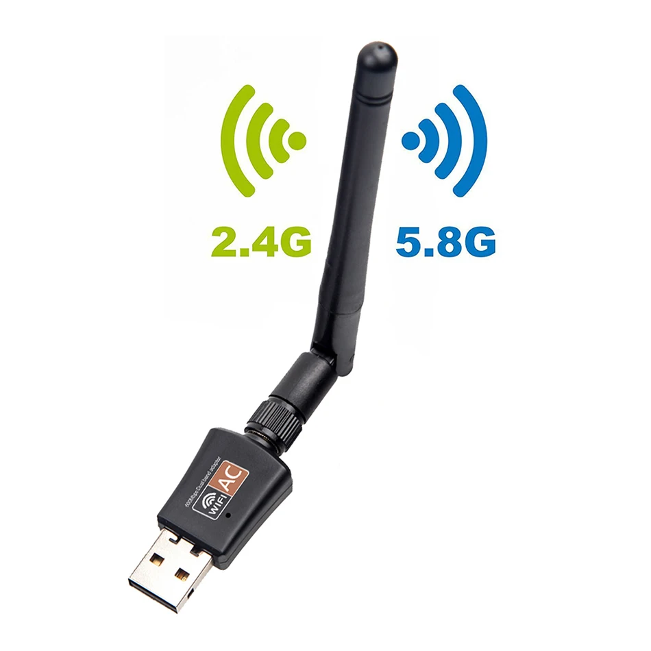 Creacube 600M Wireless USB WiFi Adapter Network Card Wifi Receiver 2.4/5G Dual Band Antennas Computer Network LAN Card For PC