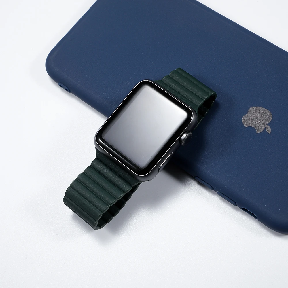 Ремешок из натуральной кожи для apple watch 44 мм 40 мм 42 мм 38 мм кожаный браслет с магнитной петлей iwatch 5 4 3 2 аксессуары
