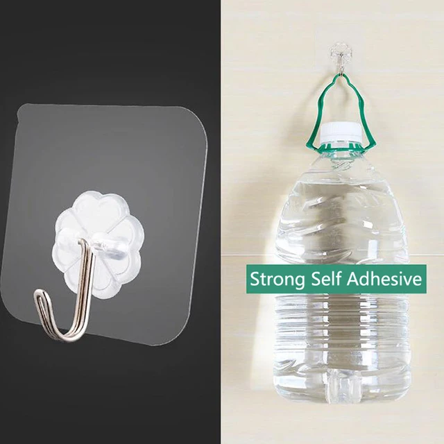 6 db Átlátszó, Erős Önmaga Ragasztó Ajtó Falfalfok Fogók Törölköző Mop Kézitáska Tartóhorgok A Konyhai Fürdőszobai Kiegészítők Függőhorgjai - Image 3