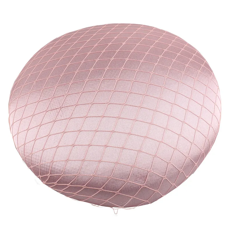 peach Высокое качество, атласная сетка, вуалетки, основы, 15 см., размер для женщин, свадебные, элегантные, для невесты, вуалетки, шляпы, сделай сам, аксессуары для волос, 12 шт - Цвет: peach