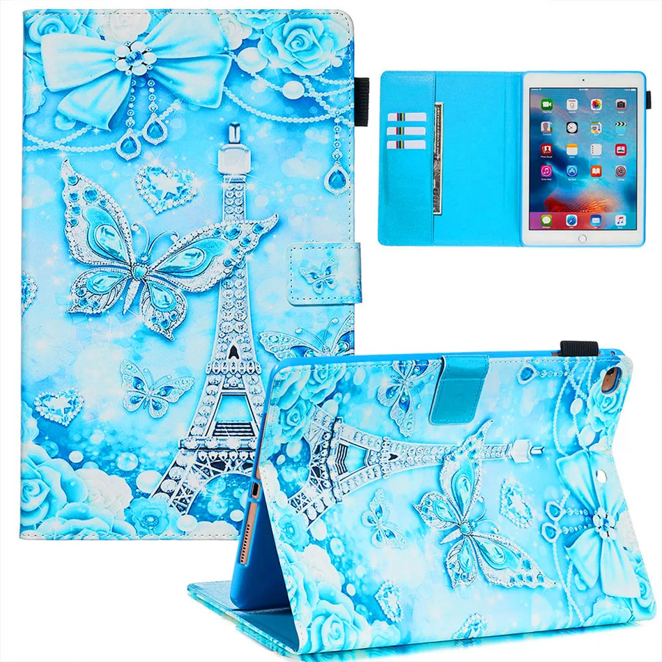 Из искусственной кожи для ipad 6th поколения A1954 чехол Funda смарт-чехол для ipad Air 1 2/ipad 9,7+ слот для карт карман+ Защитная пленка на экран