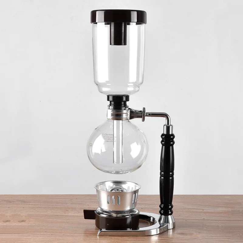^Cheap Siphon coffee pot set Hario filter household syphon pot heat-resistant glass pot manual coffee machine 3 cups 5 cups YHJ101107