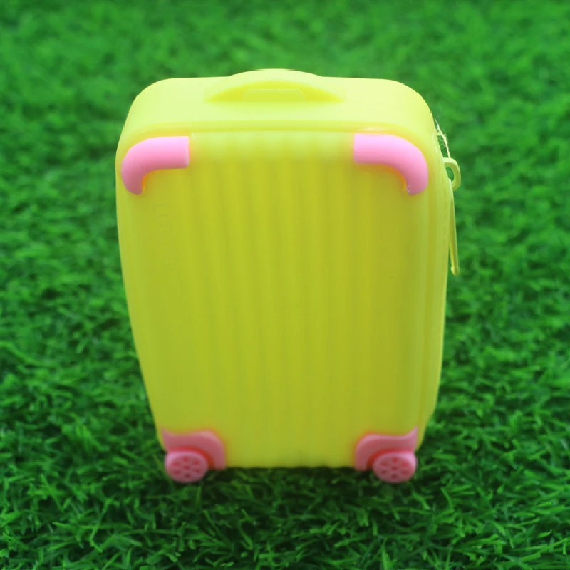 Силиконовый кошелек для монет, чемодан, сумка для карт, карамельный цвет, водонепроницаемый, маленький, мягкий, на молнии, сумка для хранения, для девочек, милое забавное портмоне, кошелек - Цвет: Цвет: желтый