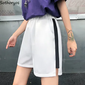 

Shorts Women Solid Loose Retro Simple Leisure All-match High-quality Kawaii Lovely Elegant Harajuku Ulzzang Womens Female Girls