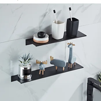 

Bathroom Shelf Organizer Shower Storage Rack Space Aluminum Matt Kitchen Wall Mounted Shelf Rack Bathroom Accessories Shelves