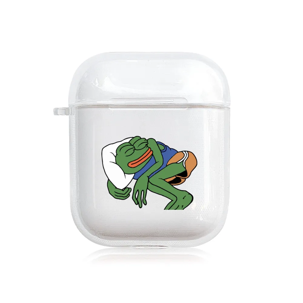 Мультяшный Sad чехол с лягушкой для Apple AirPods беспроводные Bluetooth наушники Pepe Memes мягкий прозрачный чехол для Airpods - Цвет: 26