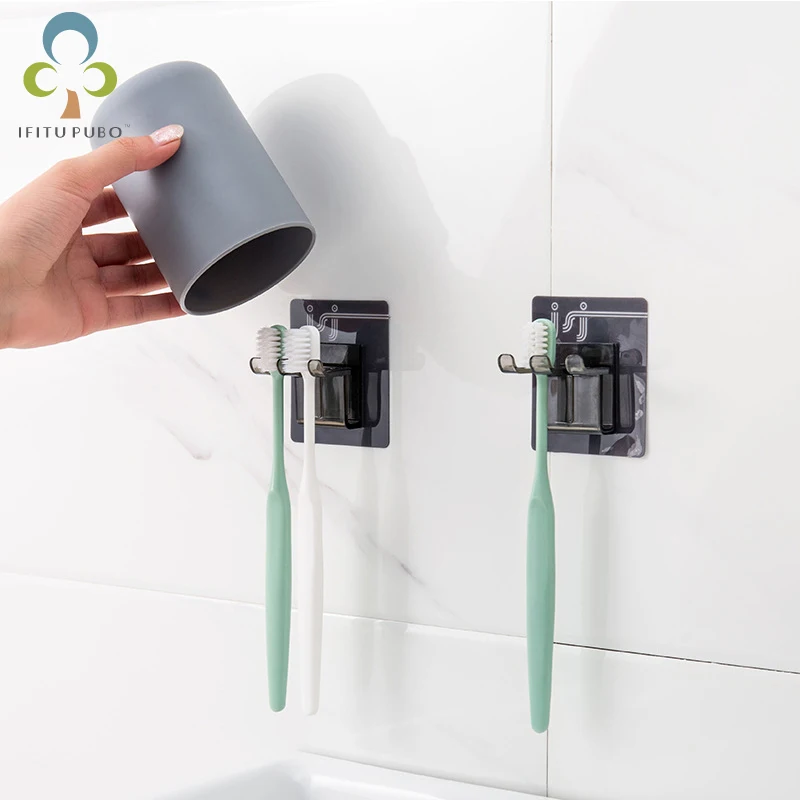 DIY Toothbrush Cup Holder Wall Suction Wall Wash Cup Set Device Shelf