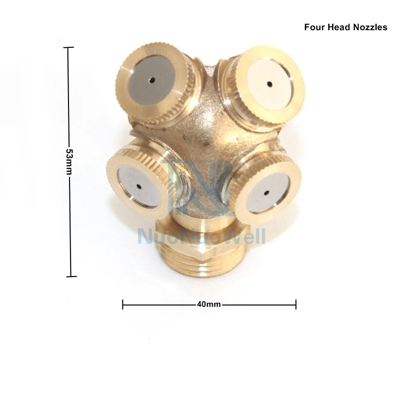 Four heads NuoNuoWell сельскохозяйственная Распылительная насадка 1/2 ''орошение газона спринклер из латуни 4 типа охлаждения и удаления пыли опрыскиватель 5шт-упаковка - Цвет: Four heads