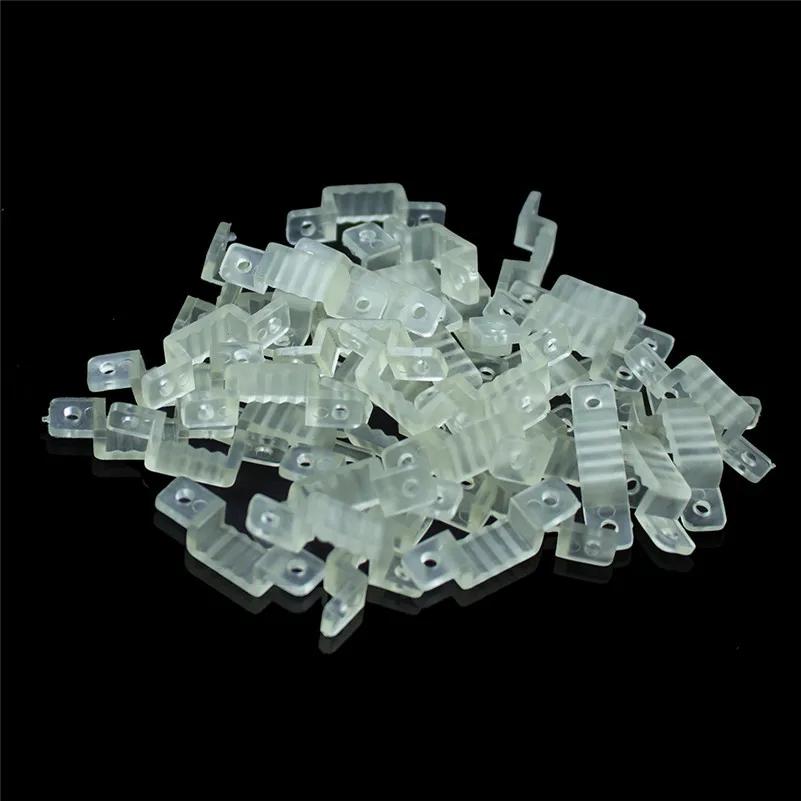 

100pcs LED Fixing Silicone Mounting Clips Buckles Clamps For 220V 5050 2835 Waterproof LED Strip Light Tape
