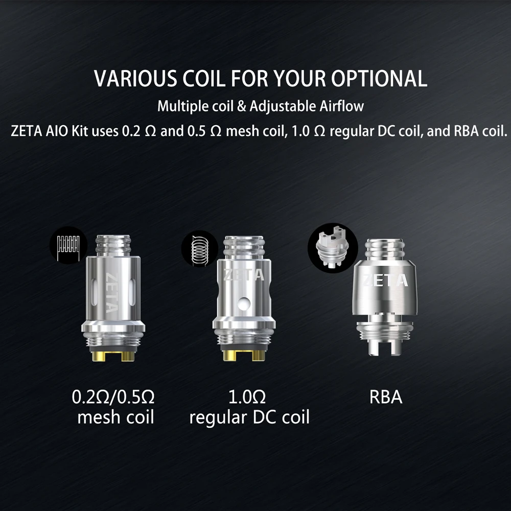 Kopen Gratis gift ZETA AIO RBA Coil ThinkVape ZETA AIO Pod Tank 3ML met 1.0ohm Regelmatige DC Spoel en 0.5ohm mesh Coil voor ZETA AIO Kit