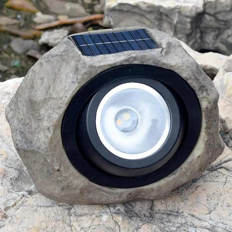 

2LED Simulation Stone Solar Lamp Outdoor Waterproof Lighting 2 Color Change Landscape Light