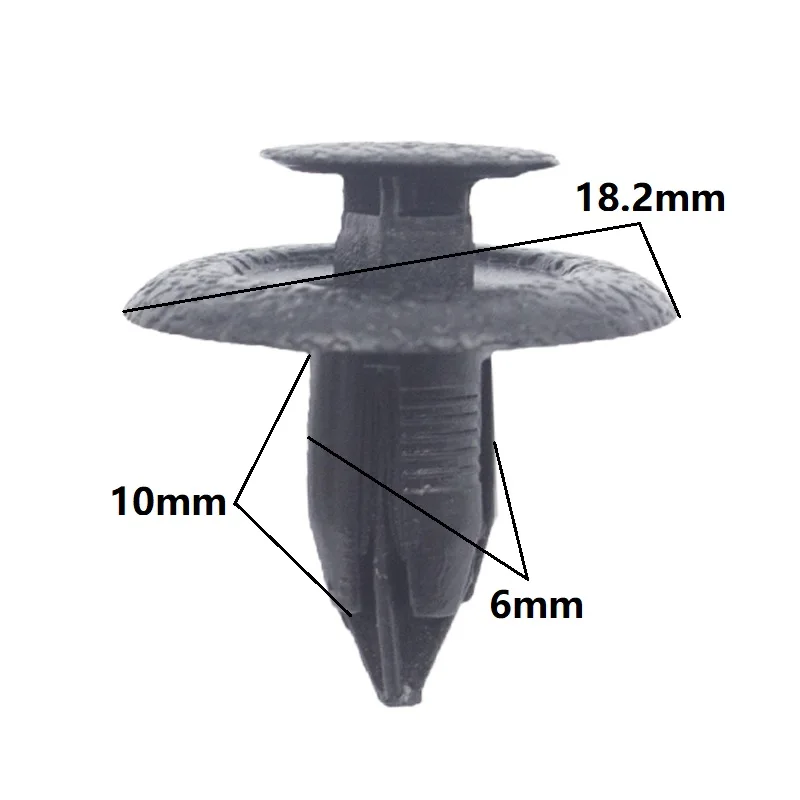 

30Pcs Push-Type Fastener Universal 6mm Hole Car Trunk headliner Trim Panel Retainer Clips