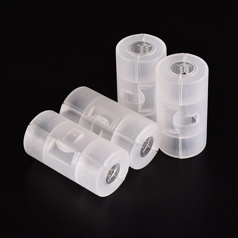 

4 PCS Translucent AA To C Size Cell Battery Converter Switcher Batteries Adapter Holder Case Shell Cover Battery Storage Boxes