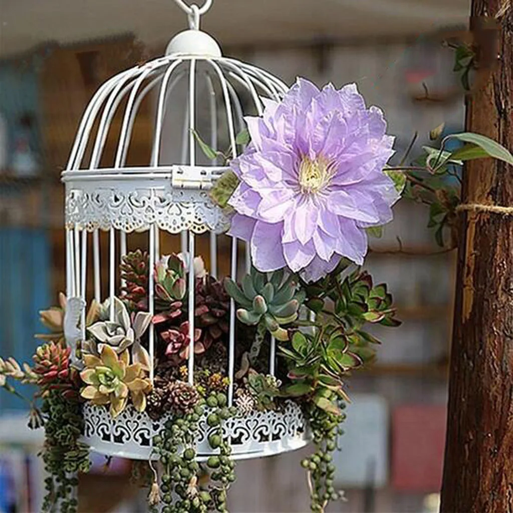 Romantic Iron Birdcage Frame Wire Succulent Pot Wedding DIY Decoration 7.5cm