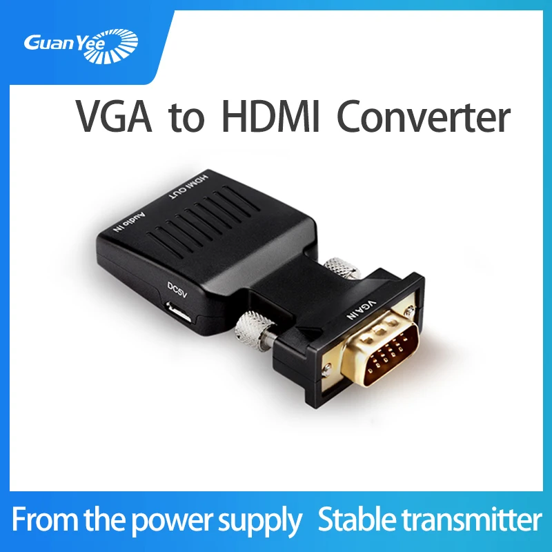 Преобразователь из VGA в HDMI с аудиоадаптером Full HD видеовыходом 1080P для ПК ноутбука