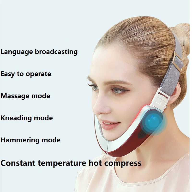  Thin Face Artifact Micro-current Facial Massager Face-lifting Instrument V Face Thin Masseter Red B