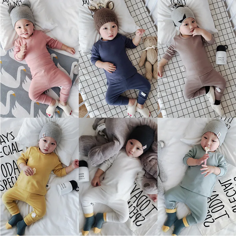 2020 New 3M-2T Winter Baby Girl Clothes Set Boys Shirts+pants 2pcs Kids Clothing Girls Cotton Suits | Детская одежда и обувь