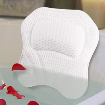 

Bath Pillow 3D Mesh Bathtub Pillow with 6 Suction Cups 1 Hook for Bathing Bathroom Pillow J99Store