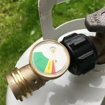 

1pcs Propane Valve Liquefied Gas Tank Grill Adapter Pressure Indicator Flow Gas Band Instrument Brass Gauge Detection Coppe Q1S7