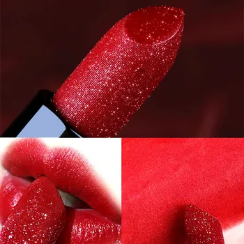 

1PC Glitter Lipstick 13 Color Matte Red Lips Makeup Waterproof Shimmer Lip Stick Nude Matt Purple Long Lasting Lipsticks
