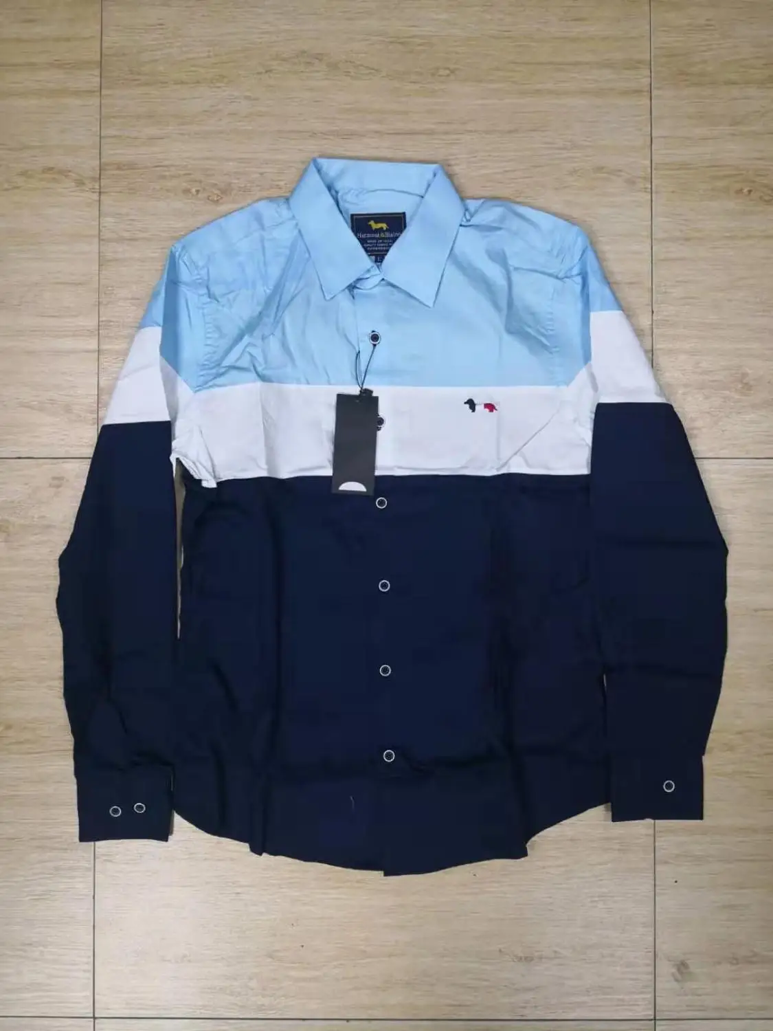 Бренд Harmont Blain рубашка с вышивкой camisa masculina мужские рубашки длинным рукавом хлопок