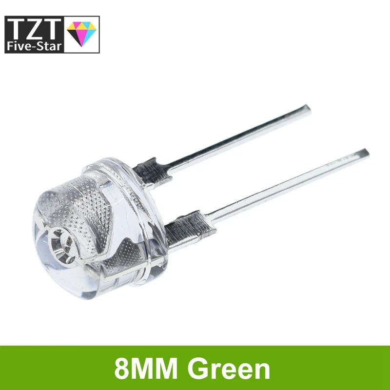 10/100PCS NEUE F8 8mm 0,5 W 3,0-3,2 V Stroh hut LED Weiß Super helle LED lampe Weitwinkel Transparente LED Lampe Strohhut LED – Detail 12
