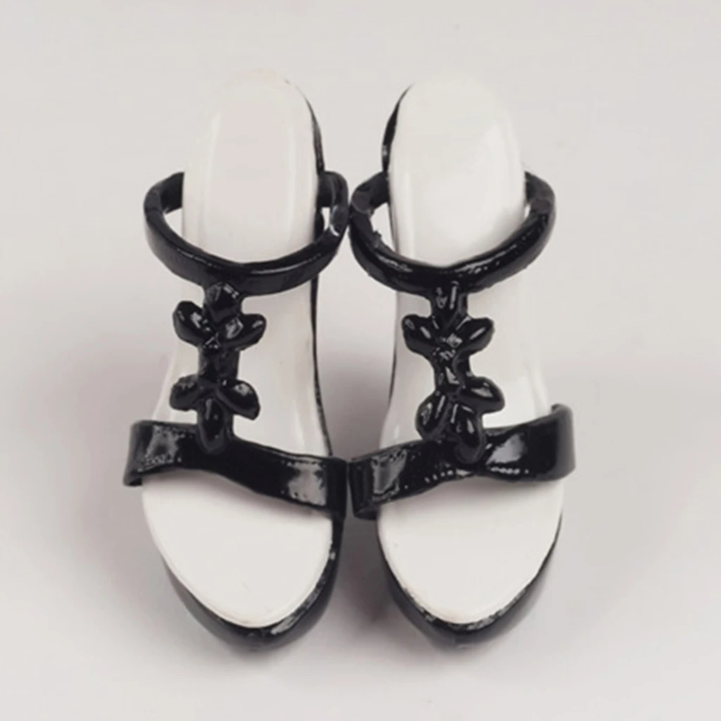 1:6 Soldier Platform Sandals Black For 12